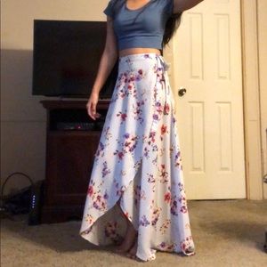 Floral Long Wraped Skirt